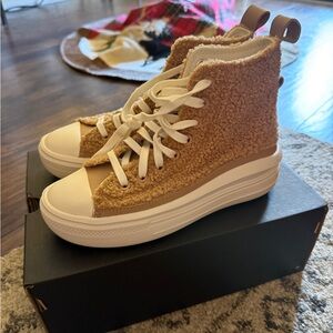 Converse Women's Brown Fleece High-Top Sneakers